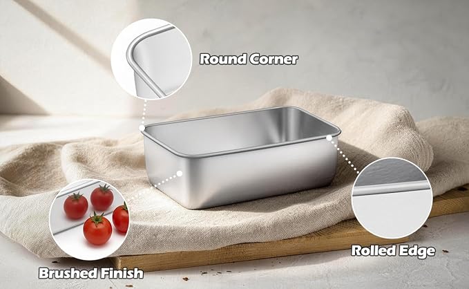 Leonyo 6.3x3.5IN Stainless Steel Mini Loaf Pans for Baking Bread, 12 Pack | Non-Toxic Small Mini Bread Loaf Pans Tins for Homemade Smaller Loaves Meatloaf Banana Brownies, Dishwasher Oven Safe