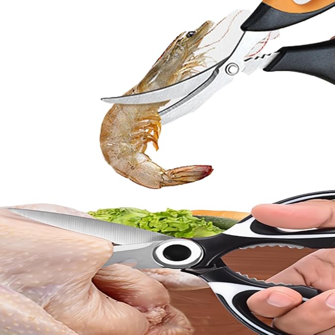 5-Blade Herb Scissors, Kitchen Shears, Seafood Scissors, Onion Holder Slicer and Potato Crinkle Cutter, yamesu Kitchen Gadget Salad Herb Tools 5 Sets