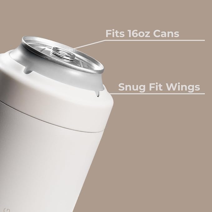 HydroJug Tall Can Cooler 16 oz, Stainless Steel Can Holder, Linen