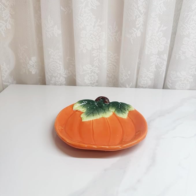 Ceramic Tea Cup and Saucer Set ，6oz 3D Hand-painted Pumpkin and White Ghost Coffee Mug ，Halloween Home Decoration，Gift
