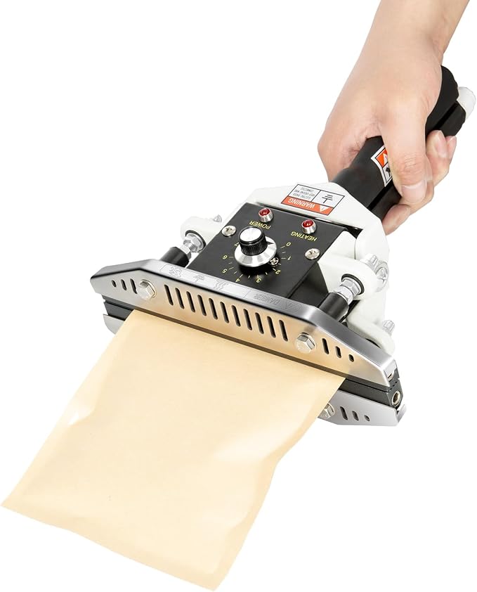 Portable Hand Held Heat Sealer Machine-R-PACK FKR-200DFFT, 8 Inches, For Foil Bag, Mylar, Kraft Bag（Anti-Scald Protection）