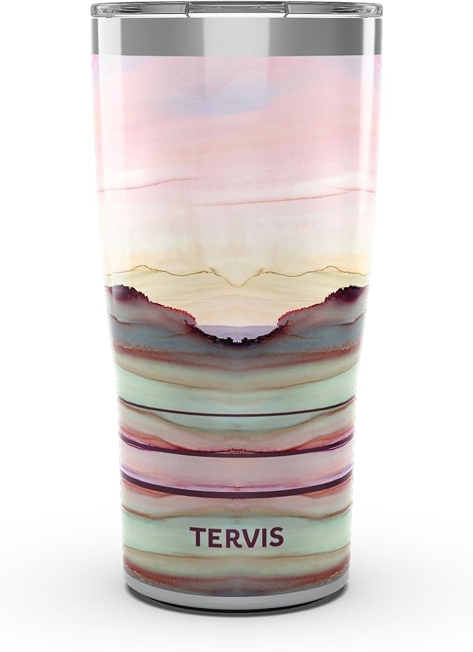 Tervis Traveler® Stainless Steel 20oz Traveler™ with Slider Lid | Inkreel - Sunrise Kaleidoscope | Double-Wall Vacuum Insulated Travel Cup, Keeps Drinks Hot