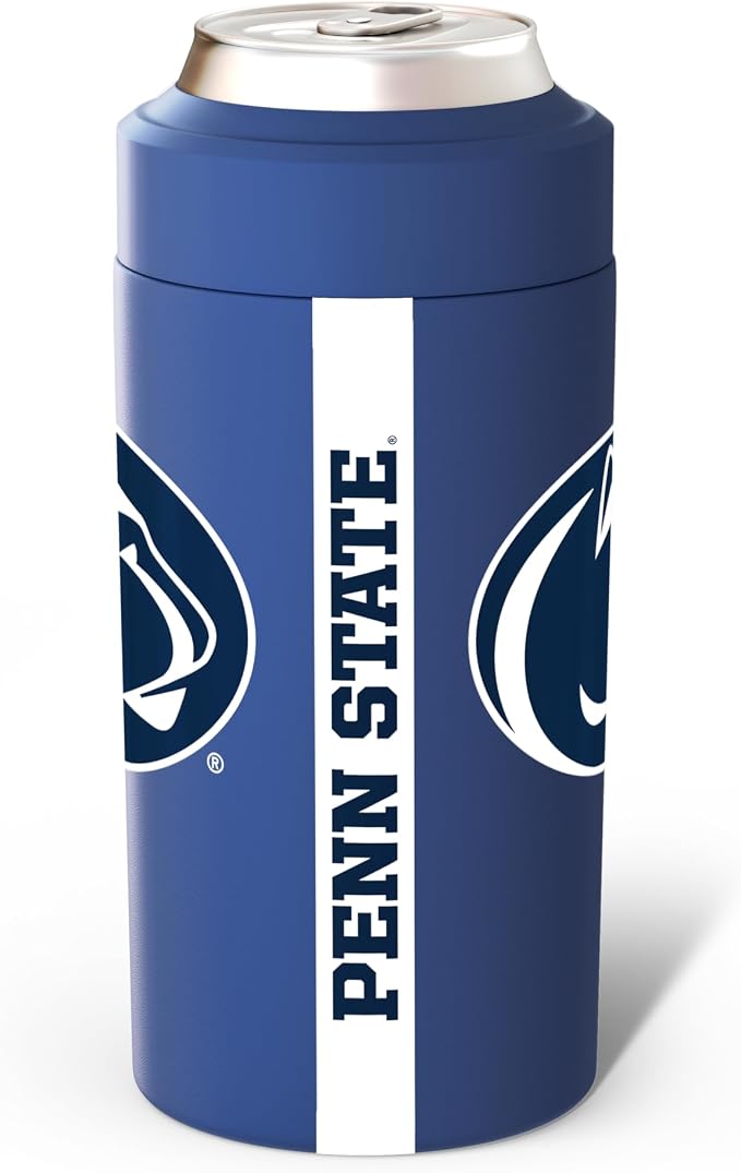 Frost Buddy NCAA Universal Buddy - Fits all - Stainless Steel Can Cooler for 12 oz & 16 oz Regular or Slim Cans & Bottles - Stainless Steel (Penn State Nittany Lions)
