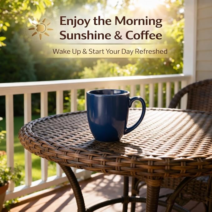 GBhome 16oz Coffee Mugs Set of 6, Large Ceramic Coffee Mugs for Man, Woman, Dad, Mom, Modern Coffee Mugs Set with handle for Tea/Latte/Cappuccino/Milk/Cocoa. Dishwasher&Microwave Safe,Matte Blue