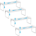 15.5 to 25.5 Inch Kitchen Cabinet Shelf Organizers, Adjustable Kitchen Counter Shelf Organizer, Set of 4 Expandable Countertop Storage Shelves, Stackable Design, 30LBS Heavy Duty, Space Saver