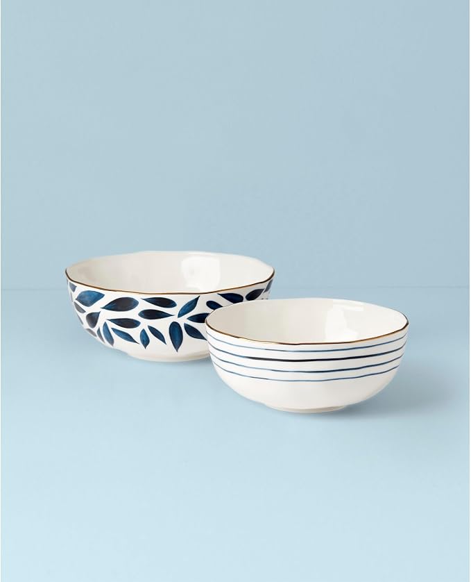 Lenox Blue Bay 2-Piece Nesting Bowl Set, 5.51