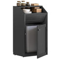 YATINEY Trash Cabinet, Freestanding Trash Can Cabinet, Wooden Recycling with Flip Door, 10 Gallon Hidden Kitchen Garbage Can for Kitchen, Living Room, Black WB01BB