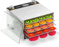 Food Dehydrator - 5 Stainless Steel Trays Dryer Machine with 194℉ Temperature Control & Adjustable Timer, 400W Meat Dehydrator for Jerky, Fruit, Veggies, Dog Treats, 50 Recipes Book Included