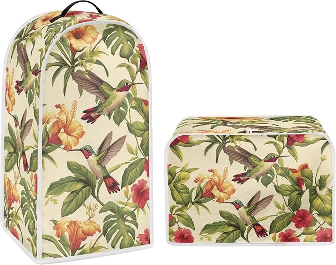 Hummingbird Dust Cover for Kitchen Blender, Toaster, Bread Maker & More - Washable, Flower Print, Dustproof Appliance Protection