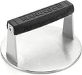 Stainless Steel Burger Smasher 2.70 LB – 7 Inch Steak Weight for Smash Burgers, Bacon, Sandwiches | Dishwasher Safe, Preheatable Protein Press with Silicone Handle | Commercial BBQ Tool