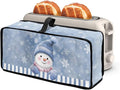 Christmas Slim Toaster 2 Slice Compact Thin Cover for 2 Slice Slim Toaster Funny Dust Covers for Kitchen Appliances Home Decor Blue