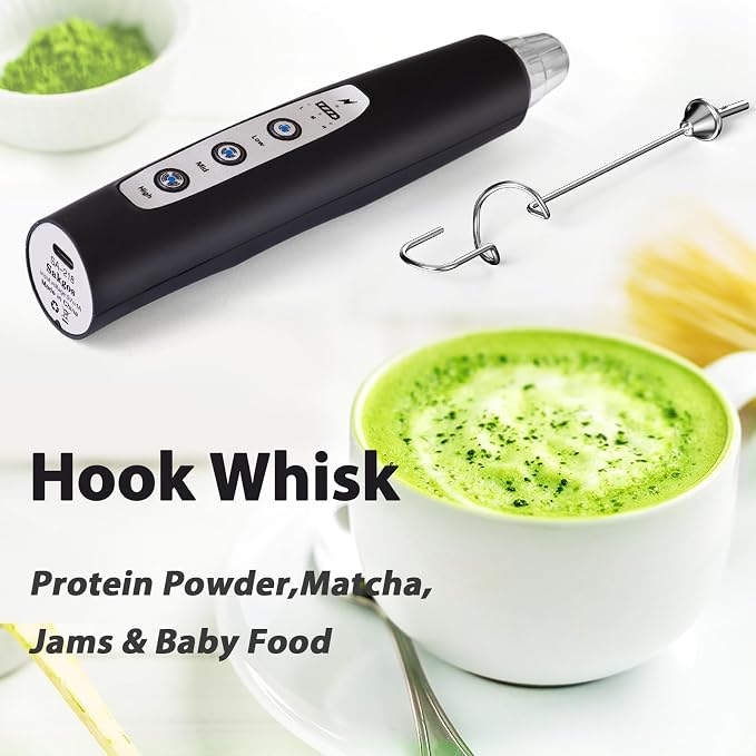 Sakgos Milk Frother Rechargeable Handheld (Silver+Black)