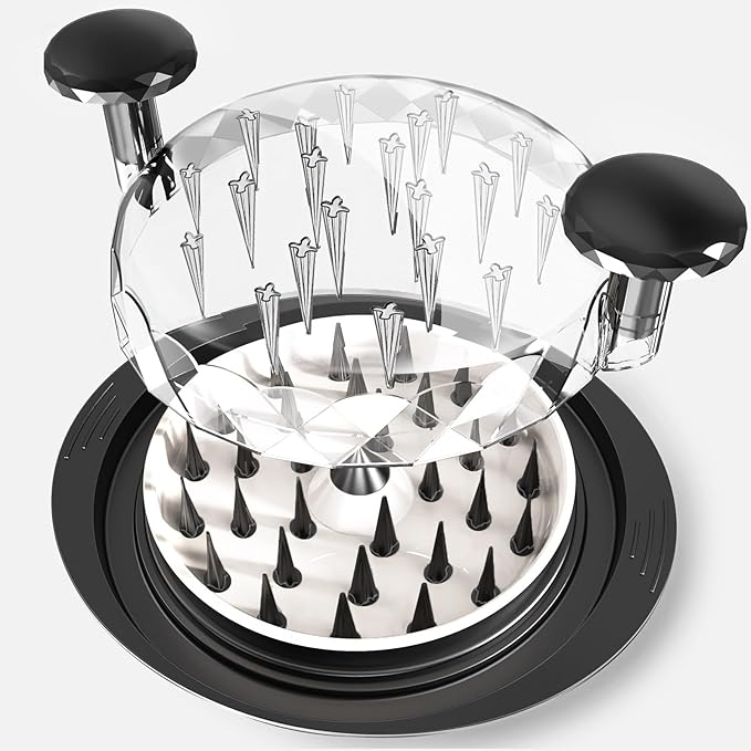 Chicken Shredder Tool Twist, 11" Heavy Duty Large Chicken Shredder with Plate, Meat Grinders Gadgets Machine, BPA Free, Strong Anti-Slip, Dishwasher Safe, Suitable for Pork Beef Chicken, Black