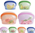 8 Pcs Reusable Silicone sealed Food Storage Bags, Multi-Role Food Storage Bags, Leak Proof, Freezer Safe, Microwave Safe, Dishwasher Safe, Eco-friendly