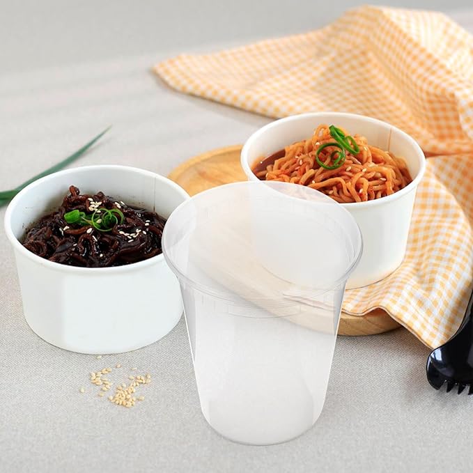 Alasum 30 Sets 32oz (960ml) Plastic Leakproof Soup Bowls with Lids, Disposable Food Packing Containers for Meal Prep and Takeout, Portable Condiment and Porridge Bowls for Home and Travel