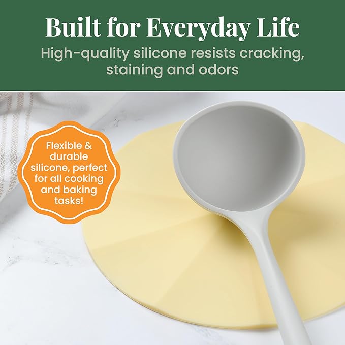 Larder & Vine Silicone Trivets for Hot Pots and Pans | Set of 4 Round Hot Pads for Kitchen | 7” & 9” Trivets for Hot Dishes | Heat-Resistant Silicone Mats for Kitchen Counter | Limoncello