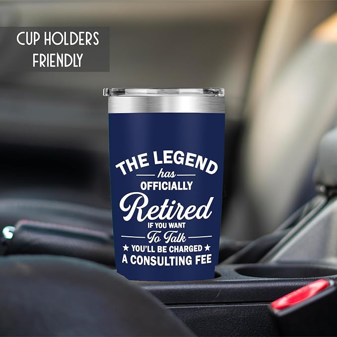 Retirement Gifts for Men - The Legend Has Retired - Retired Tumbler for Dad, Him, Man, Boyfriend, Husband - 20 Oz Tumbler Best Gift for Retirement Men, Fathers Day, Birthday, Christmas Gift