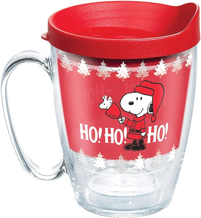 Tervis Peanuts - Ho Ho Ho Christmas Made in USA Double Walled Insulated Tumbler Travel Cup Keeps Drinks Cold & Hot, 16oz Mug, Classic