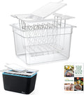 HOMENOTE Sous Vide Container 12 Quart with Universal Collapsible Hinged Lid,Complete Sous Vide Accessories Kit BPA Free,Compatible with Anova and Most Sous Vide Cookers（With Rack and Sleeve）