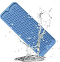 ZLR Silicone Sponge Holder & Sink Caddy Tray (6" x 17") - Narrow Dish Drying Mat for Kitchen Counter - Waterproof Soap Dispenser Organizer, Non-Slip Bathroom Vanity Tray (Lichen Blue)