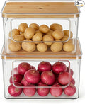 Hudgan Potato and Onion Storage Bin for Pantry Organizers Straight Side, Stackable, 2 Set