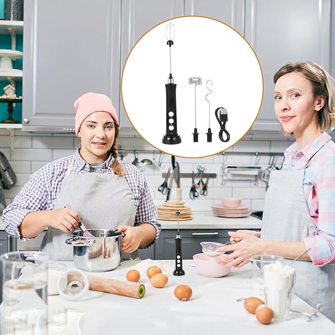 UPKOCH Rechargeable Mini Electric Milk Frother Handheld Coffee Stirrer Portable Egg Beater Battery-powered Milk Whisk Frother Wand