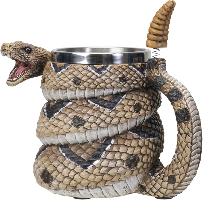 SUMMIT COLLECTION Rattlesnake Coffee Mug Cup 16 fl oz Diamondback Rattler Beer Tankard