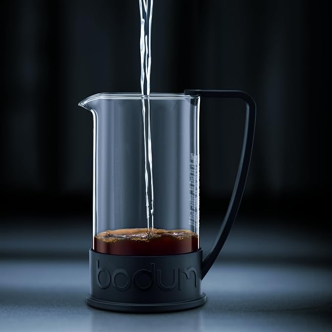 Bodum Bistro Burr Coffee Grinder, 1 EA, Black & Brazil French Press Coffee and Tea Maker, 34 oz, Black