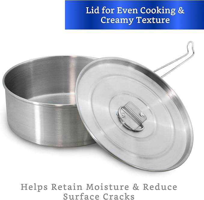 Flan Mold with Lid - Authentic Mexican Flan Pan - Flan Molds for Baking with Water Bath - Molde para Flan Baño Maria - Flaneras Moldes con Tapa