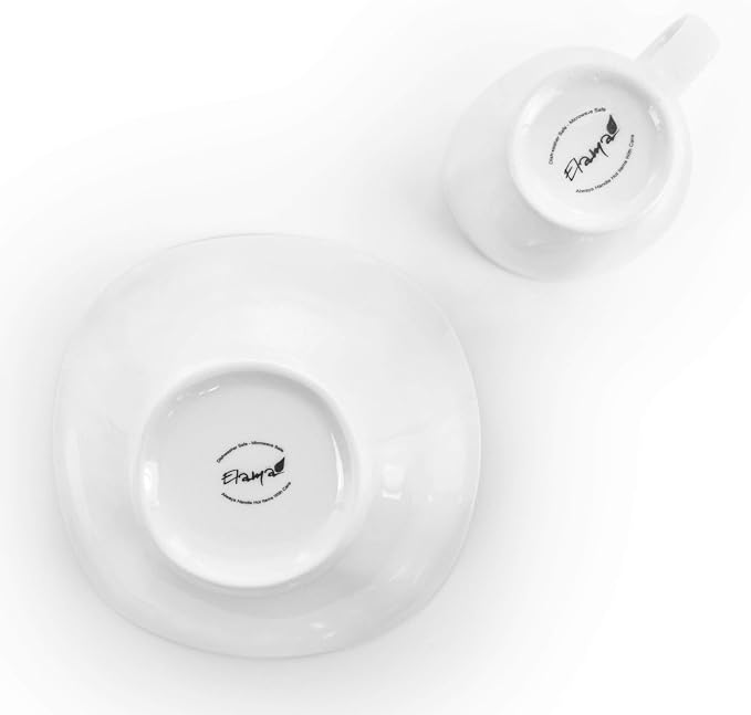 Elama Bishop 16 Piece White Porcelain Dinnerware Set