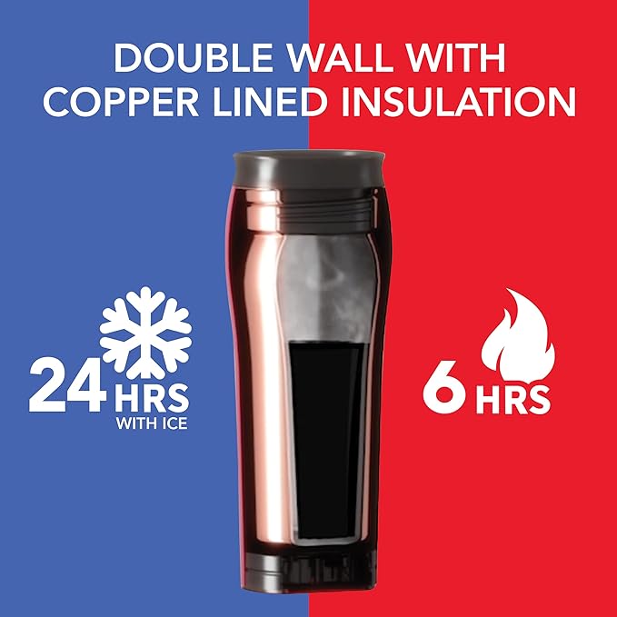Mighty Mug | The Untippable Mug | Grips When Hit, Lifts for Sips | Insulated Stainless Steel Tumbler | Cupholder Friendly | Gifts for Women Men All | Leakproof | 6 Hour Hot / 24 Cold | 16oz | Midnight