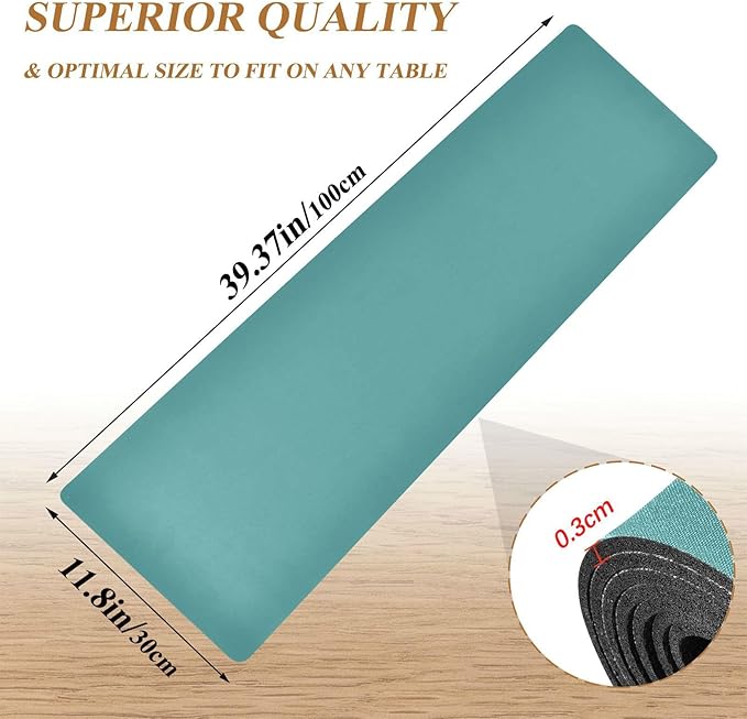 Dark Teal Trivet Table Runner for Hot Pan Pots Heat Resistance Pot Holders Anti-Slip Hot Pad Mats 11.8 * 39.4 Inches