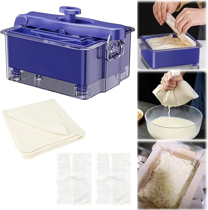 Tofu Press for Vegan, Dishwasher Safe & BPA Free Tofu Press Adjustable Tofu Maker for Firm or Extra Firm Tofu 2 Level Pressure Tofu Press Box with Water Drainer BPA Free