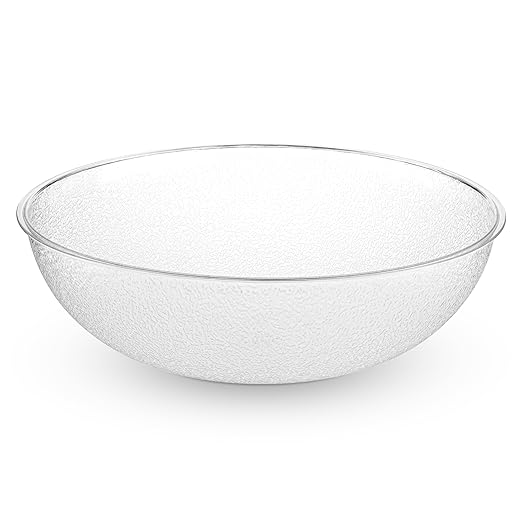 Carlisle FoodService Products 721507 Round Pebbled Salad Serving Bowl, 11 Quart, Clear