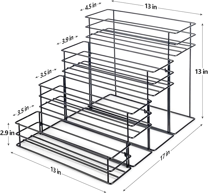 kimilus 16 Bottle Capacity Coffee Syrup Organizer 4 Tier Coffee Syrup Stand Shelf for Coffee Bar Accessories for Coffee Bar Kitchen Small Wine Rack for Bar Family Storage for Syrup Wine Dressing