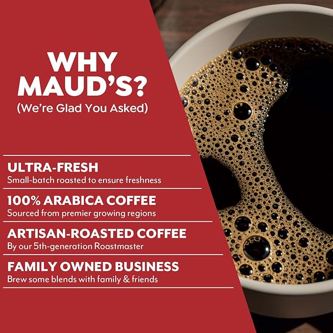 Maud's Apple Fritter Flavored Coffee Pods, 18 ct, Medium Roast Flavored Coffee in Single Serve Pods – 100% Arabica Beans, Compatible with Keurig K Cups Maker
