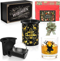 Clear Ice Cube Maker with Whiskey Glasses & Luxury Box - 2.5" Ball - Crystal Clear Ball Ice Cube Tray for Whiskey, Perfect Christmas/Bourbon Gifts for Mens/Dad/Husband/Him/Grandpa