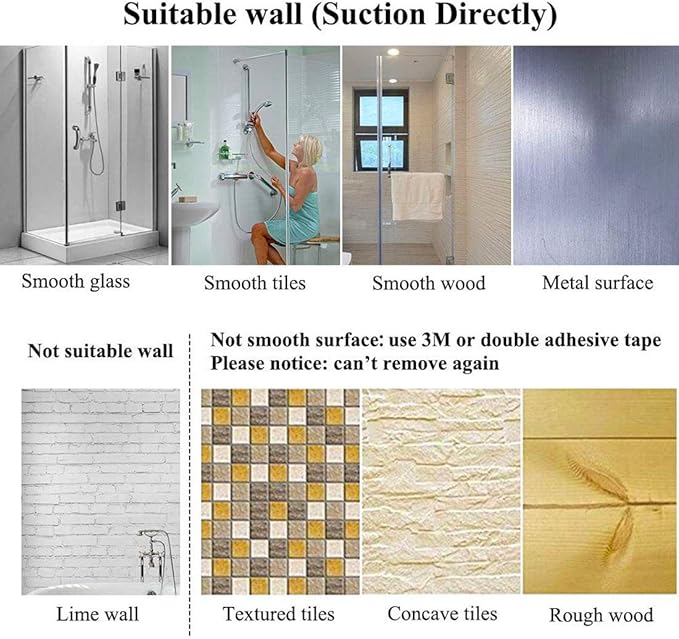 JiePai No Drilling Suction Cup Towel Bar 16 Inches, Heavy Duty Wall Mount Towel Holder for Bathroom & Kitchen, Vacuum Suction
