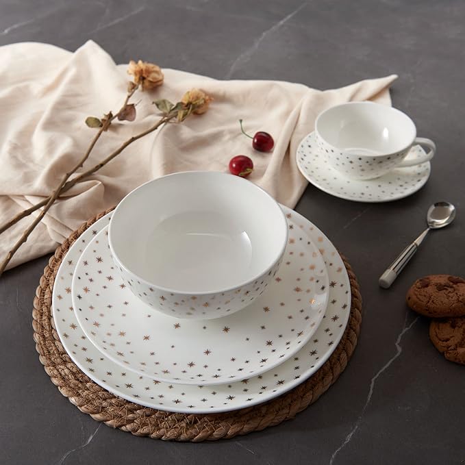 Mikasa Millie Gold Metallic Set of 4 Salad Plates, 9 Inch