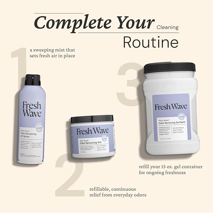 Fresh Wave Lavender Odor Removing Gels Bundle: (2) 15oz. Gels, (1) 63oz. Gel Refill