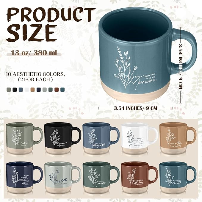 Didaey 20 Pcs Thank You Mugs Bulk Appreciation Gifts for Teachers Nurse Week Employee Coworkers Office School Staff Teacher Appreciation Gifts Inspirational Ceramic Thank You Coffee Mugs