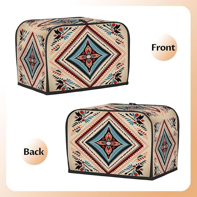 Bohemian Ethnic Aztec Western 4 Slice Toaster Cover Dust And Fingerprint Bread Maker Cover Bakeware Protector Washable Appliance Covers Kitchen Accessories For Home Kitchen Women Gift