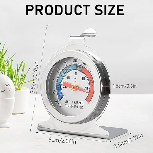 16 Pack Refrigerator Thermometer Large Dial Freezer Thermometer Classic Series Fridge Alarm Thermometer Internal Temperature Gauge for Fridge Freezer Cooler