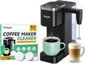 Tastyle Single Serve Coffee Maker with Built-in Detachable Milk Frother, with 30 Descaler Cleaner Tablets, Iced and Hot Coffee Machine for K Cup & Grounds, 40oz Removable Water Reservoir