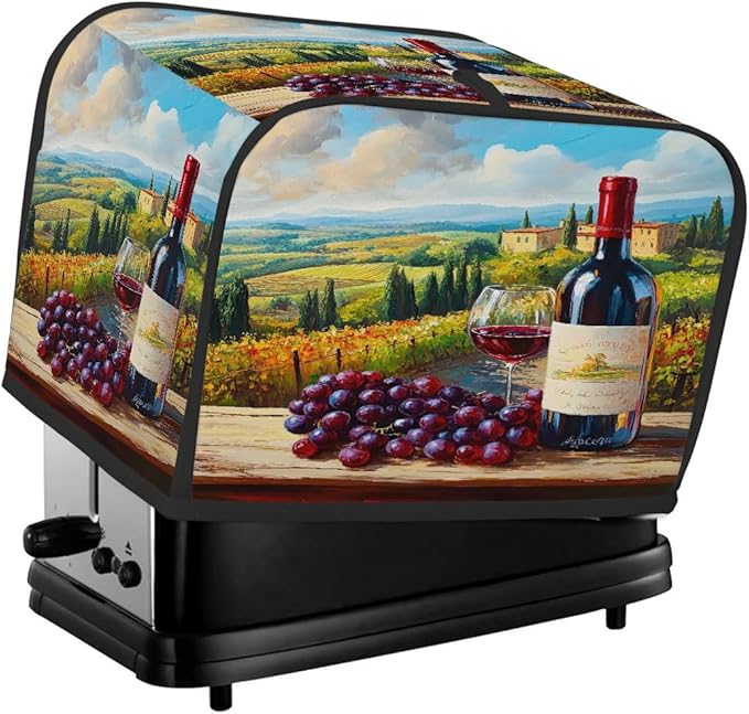 Grape Farm Wine 2 Slice Toaster Cover Dust And Fingerprint Bread Maker Cover Bakeware Protector Washable Appliance Covers Kitchen Accessories For Home Kitchen Women Gift
