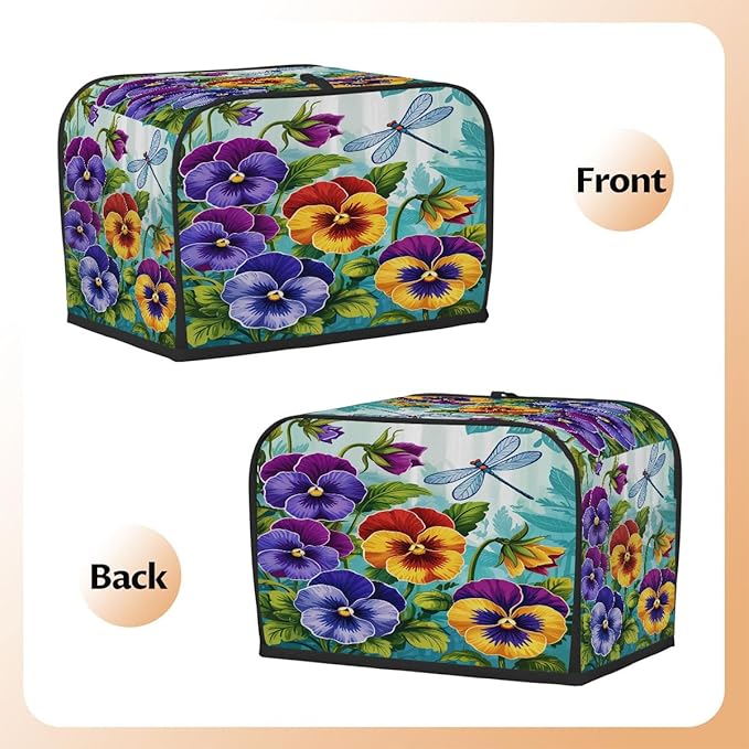 Colorful Flower Spring 2 Slice Toaster Cover Dust And Fingerprint Bread Maker Cover Bakeware Protector Washable Appliance Covers Kitchen Accessories For Home Kitchen Women Gift