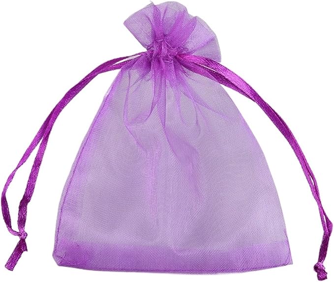 50Pcs Fruit Protection Netting Bags with Drawstring Reusable Grow Bags Cover Mesh Bags(Purple,20x30cm)