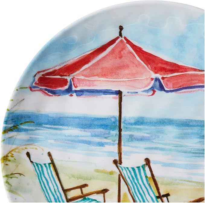 Ocean View 12 pc Melamine Dinnerware Set, Service for 4