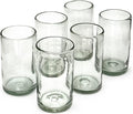 18 oz Hand Blown Mexican Drinking Glasses - Set of 6 tumblers, 18 fl oz each, Clear