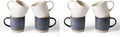famiware Coffee Mugs Set of 4, Milkyway 13 oz Mug Set, Ceramic Cup Set with Handle for Coffee, Tea, Cocoa, Milk, Matte White + Matte Dark Charcoal (Pack of 2)